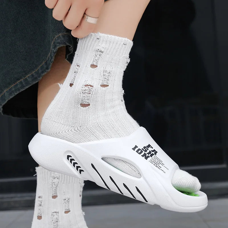 Summer Men Massage Slippers Indoor Outdoor Sandals Beach Casual Shoes Soft Sole Slides Men Flip-flops Men's Sandals Big Size 47