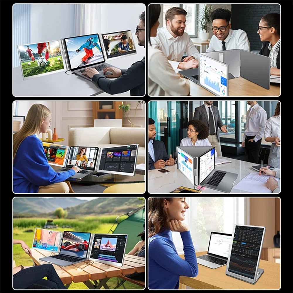Dual Screen Display 14" to 16" Extended Multiple Monitor Laptop Sub Screen Triple LCD Extender Compatible with All PC Rospider