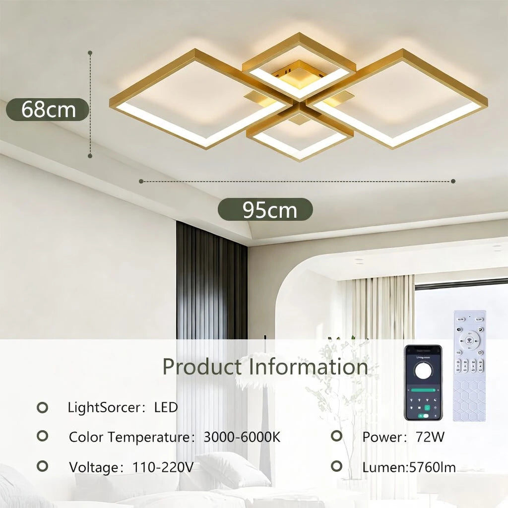 LED Ceiling Lights 110V 220V Remote Dimming  APP Modern 3 Colors Lamp  for Dining Room, Living Room Bedroom