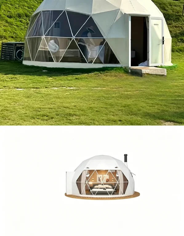 Geodesic Dome Manor Greenhouse Tent Leisure Resort Vacation Outdoor Glamping Round Tent Transparent Starry Sky Luxury Hotel Dome
