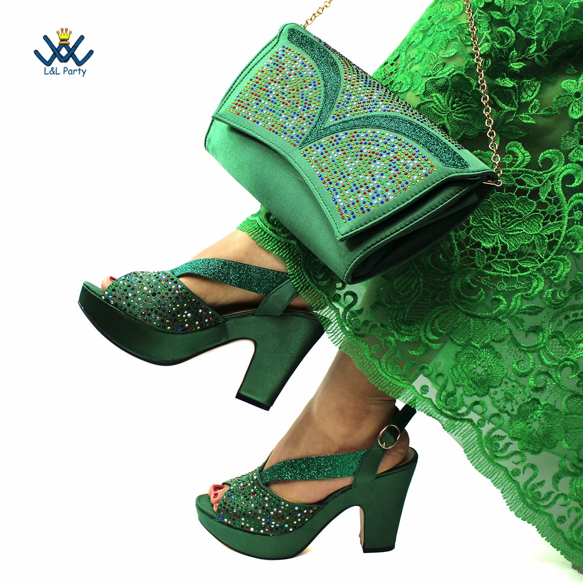 Fashionable Italian Mature Style African Sets Black Color Nigerian Shoes Matching Bags for Royal Wedding Party