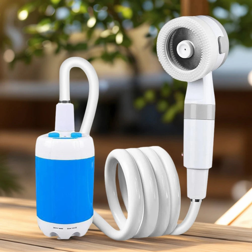 Portable Camping Shower Pump with Digital Display 4000mAh Upgraded Rechargeable Electric Shower Pump Camping Beach Dormitory