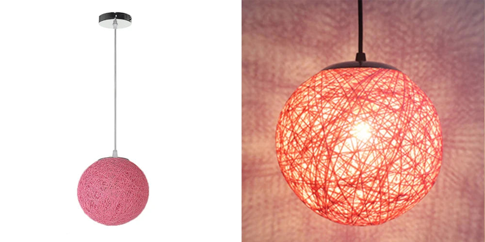 Nordic Hand-woven Rattan Pendant Lights Ceiling Chandelier Modern Hanging Lamps Restaurant Living Room Kitchen Lighting Fixtures