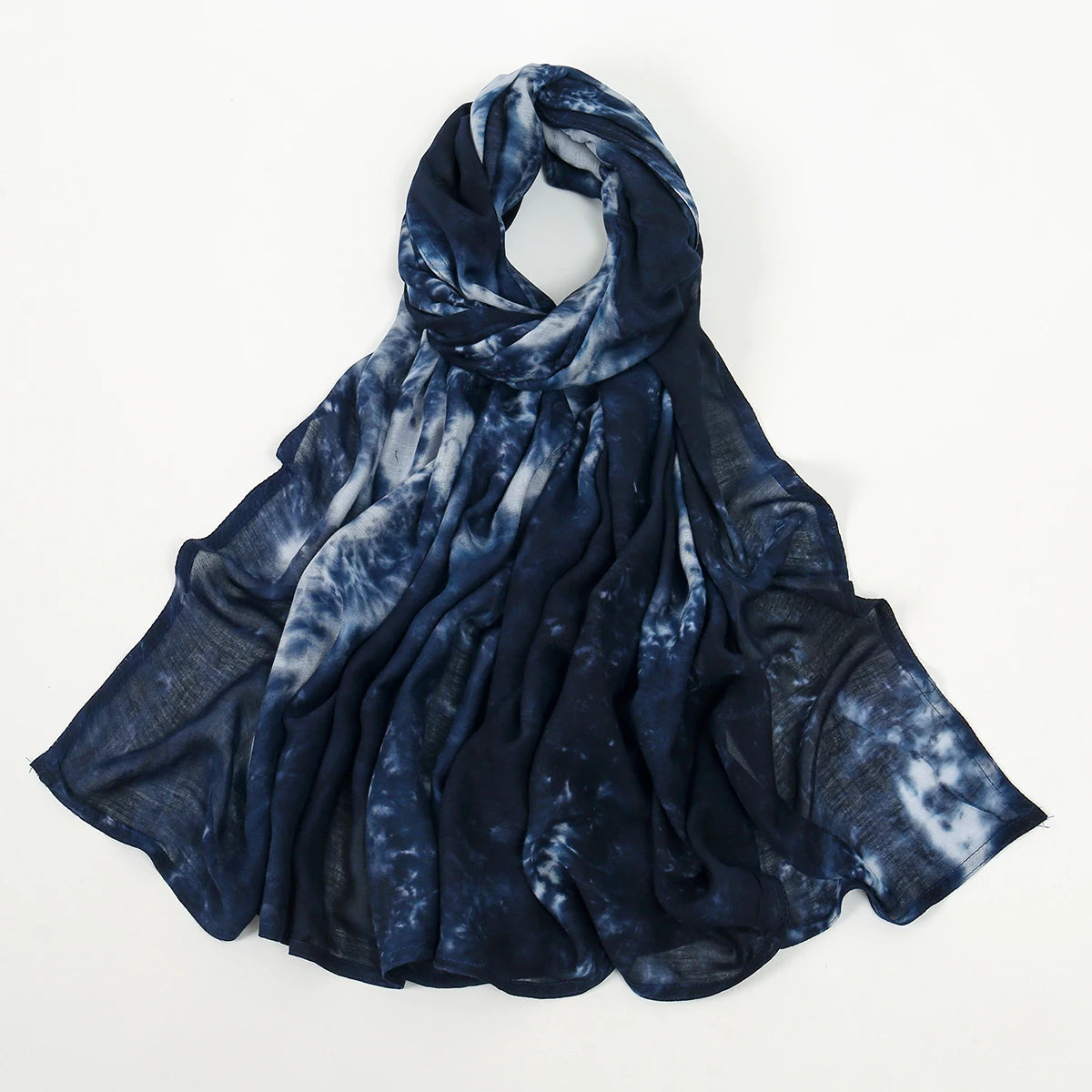 190*90cm Big Size Modal Cotton Hijab Women Tie-dye Scarf Double Stitching Shawl Muslim Gradient Plain Cotton Rayon Headscarf