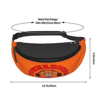 Powerhouse Gym Fanny Bag Custom Bodybuilders Fitness Crossbody Waist Pack Men Women Cycling Camping Phone Money Pouch