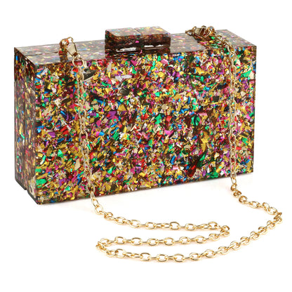 Acrylic Luxury Wedding Chain Handbag Women Box Clutch Evening Bags Chic Party Shoulder Crossbody Bags Ladies Dinner Dress Purses