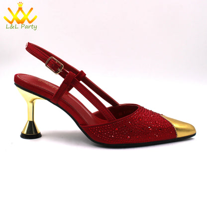 Sky Blue Color High Quality New Arrivals 2024 Italian Desing African Women Shoes and Bag Set Sweet Style Super Heels for Wedding