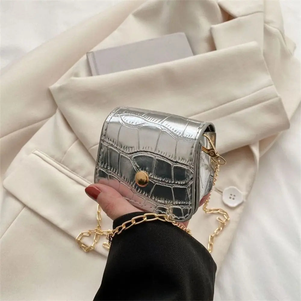 Korean Fashion Mini Crossbody Bags PU Simplicity Shoulder Bag Versatile Chain Handbag Lipstick
