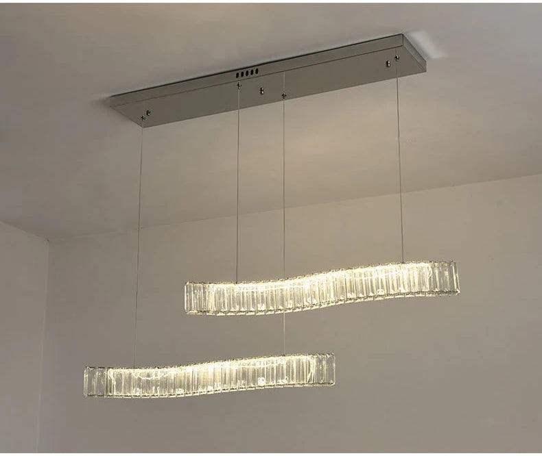 Modern Luxury LED Crystal Pendant Lights Villa Dining Room Kitchen Lighting Lustre Decor Chandeliers Indoor Bar Lights Fixture