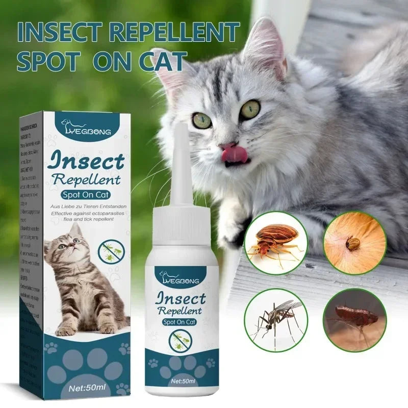 50ml Pet  Flea Tick Agent for Cats, Dogs, and Dogs. Extracorporeal Deworming  Cleaning Agent for Lice, Ticks, and Ticks