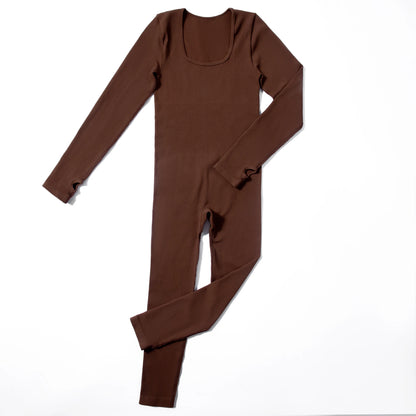 Women Autumn Winter Long Sleeve Jumpsuits Bodycon Slim Fit Streetwear Overall One Piece Bodysuits Outfit Yoga Jumpsuit Women