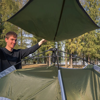 Night Cat Pop Up Tent 2-3 Persons Instant Set Up Tent with Footprint Tarp & Porch, Automatic Double Layer Waterproof Camping Tent with Rainfly