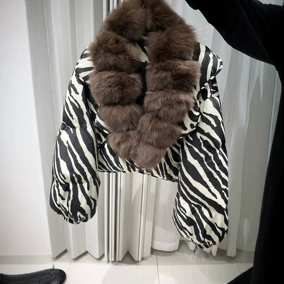 Bubble Sleeve Down Jacket Women's Fashion Loose Thick Jacket Winter New Fur Natural Fox Fur Collar Puffer Coat