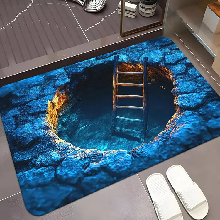 3D Halloween Welcome Ghost Skeleton Optical Illusion Door Soft Mat Entrance Entry Door Rug Indoor Outside Machine Decor Gifts