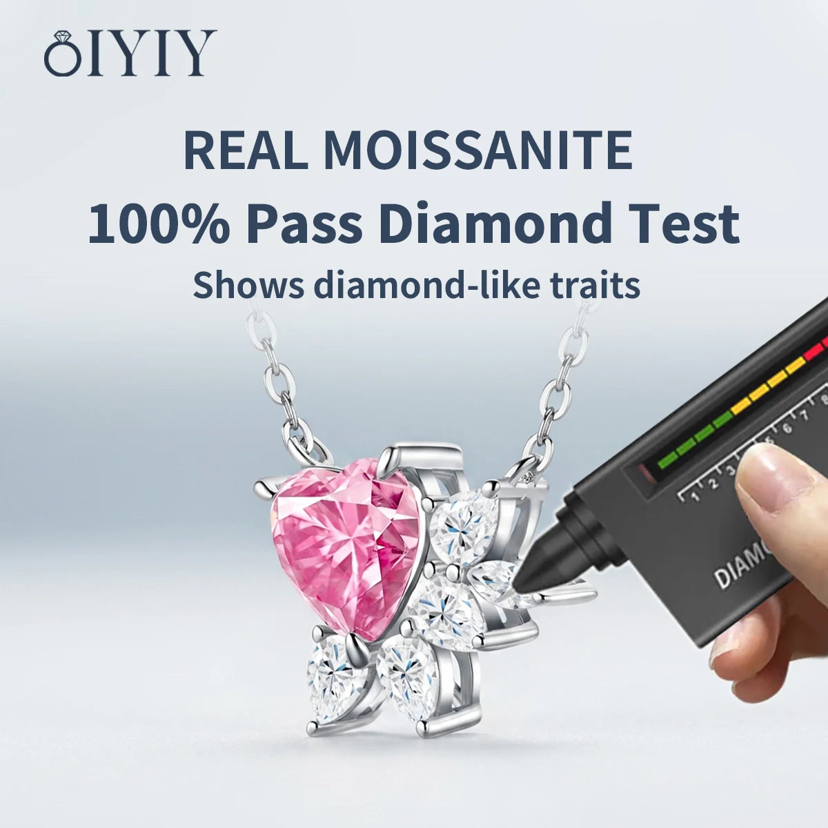 OIYIY Moissanite Necklace for Women 925 Sterling Silver D VVS1 GRA Certified Lab Grown Diamond Pendant Luxury Fine Jewelry Gift