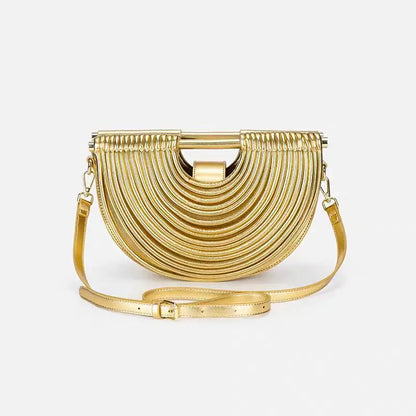 Handbags for Women 2026 New Gold Luxury Designer Brand Moon Handwoven Noodle Bags Leather Pulled Hobo Silver Evening Clutch Chic