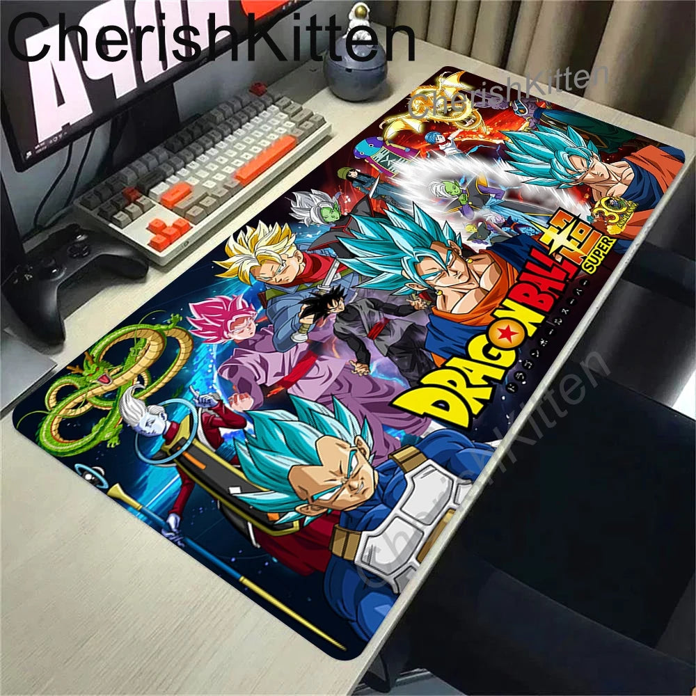 Anime Dragon Ball Mousepad HD Printing Computer Gamers Locking Edge Non-slip Mouse Pad XL Super Saiyan Goku Keyboard PC Desk Mat