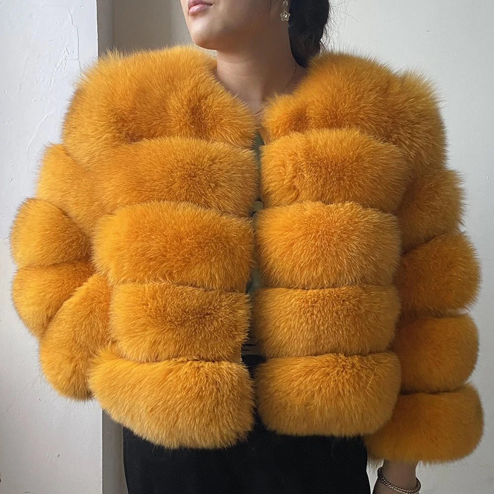 Winter Women's Cold Coat Top Fox Jackets For Women clothing Natural Real fox Fur Jacket Coats For Women Fur Jacket In Promotion