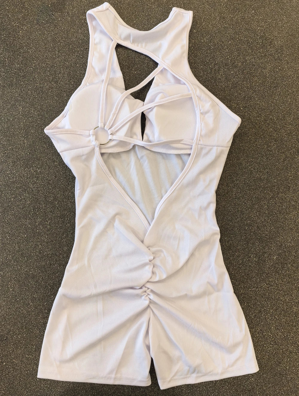 Women's Sexy Backless Rompers Criss Cross Bodycon One Piece Halter Hips Lifting Yoga Bodysuit Short Jumpsuits With Chest Pads