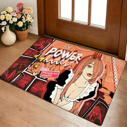 C-Chainsaw Man Floor Mat Cozy Flannel Soft Thick Non-Slip Mat for Living Room Bedroom Kitchen Decor Rugs