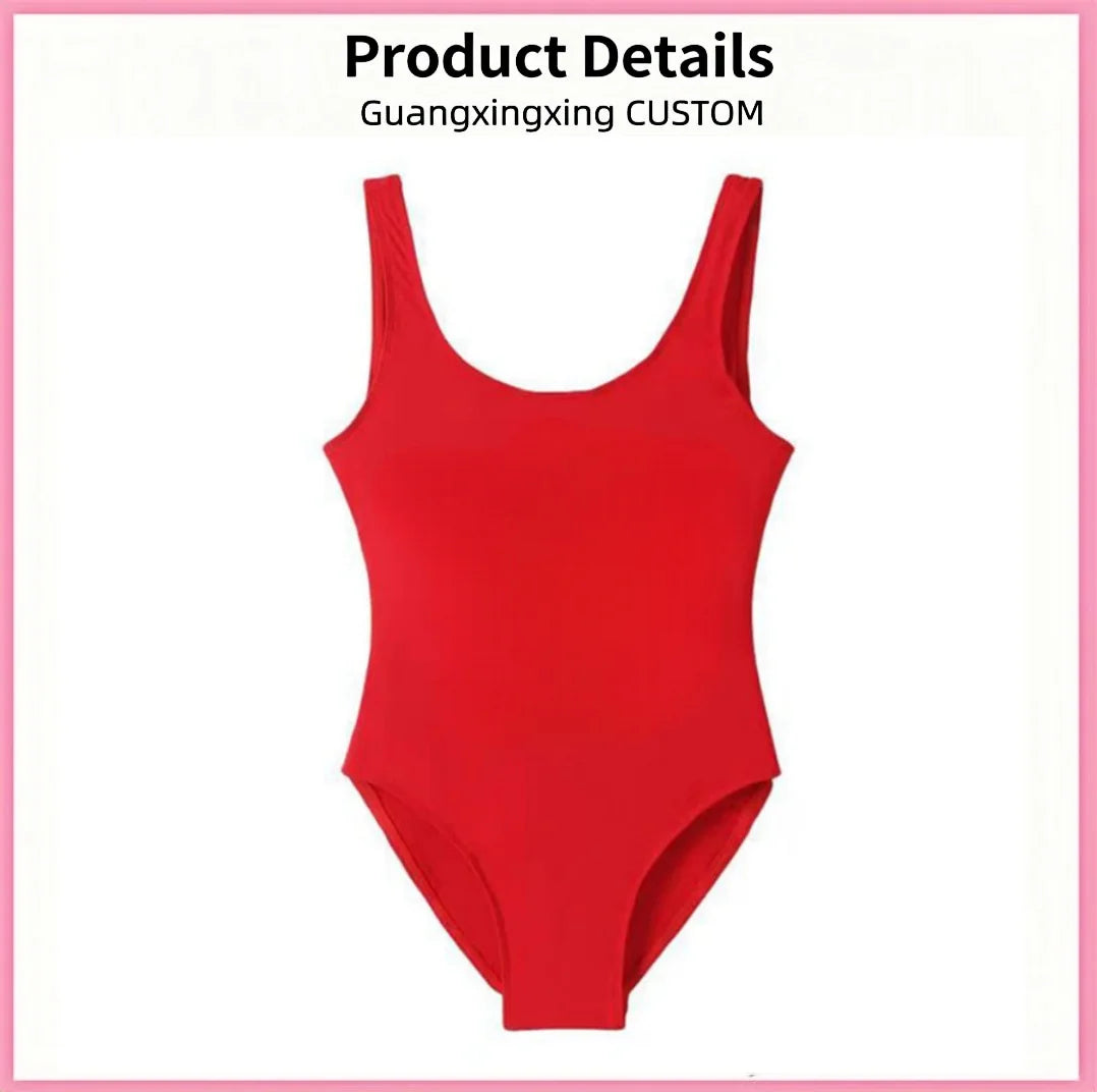 Women's new bikini swimsuit printed photo custom logo one-piece swimsuit.