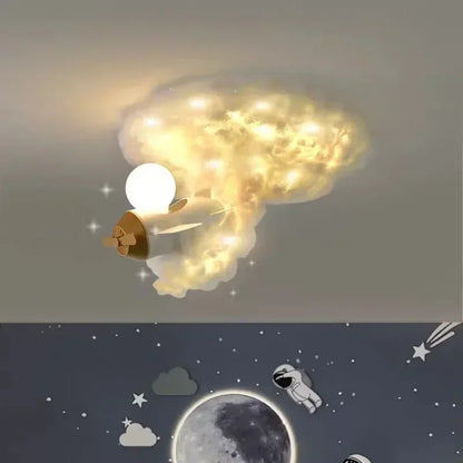 2025 Rocket Astronaut Ceiling Light For Bedroom Study Kids Nursery Modern Creative Led Cloud Led Lights Boys Children Room Light