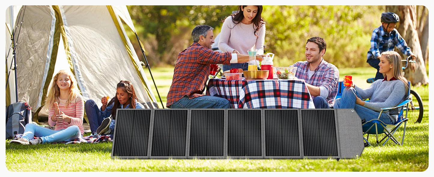 CTOLITY XP2000 Power Station 2400W 2048Wh 640000mAh & 2PCS SP200-E 200W Foldable Solar Panel, LiFePO4 Outdoor Emergency Supply