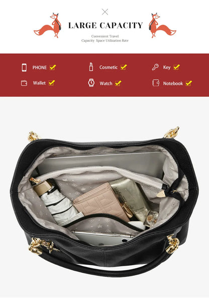 FOXER 2026 New Women's Shoulder Bag Genuine Leather Elegant Female Tote Large Bag Fashion Handbag Commuter Luxury Gift