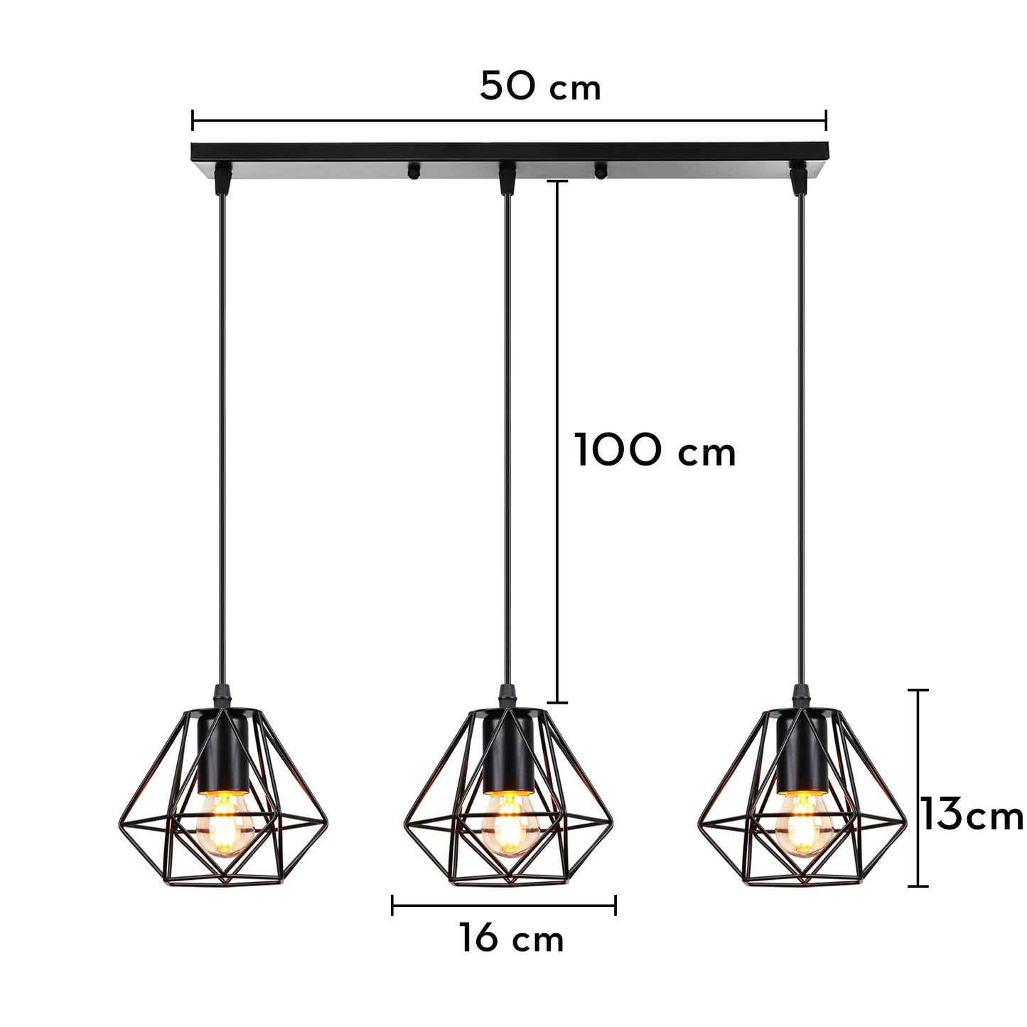 3 Heads Vintage Pendant Lights Wood Hanging Lamp Chandelier Industrial for Loft Dinning Living Room Kitchen Lighting Fixture LED