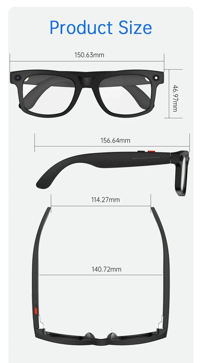 Smart Glasses AI Translation 8MP HD Camera 4K Shooting Image Bluetooth Call Recording Music Smart Sunglasses