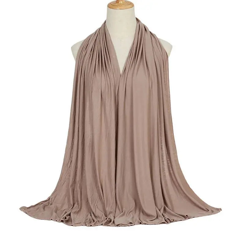 Ramadan Modal Cotton Jersey Hijabs For Woman Long Muslim Shawl Plain Soft Turban Niqab Head Wraps Scarf Women Hijab