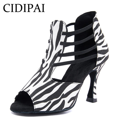 CIDIPAI Women Latin Dance Shoes Ladies Girls High Heels Tango Salsa Dance Shoes Soft Soled Indoor Party Sandals