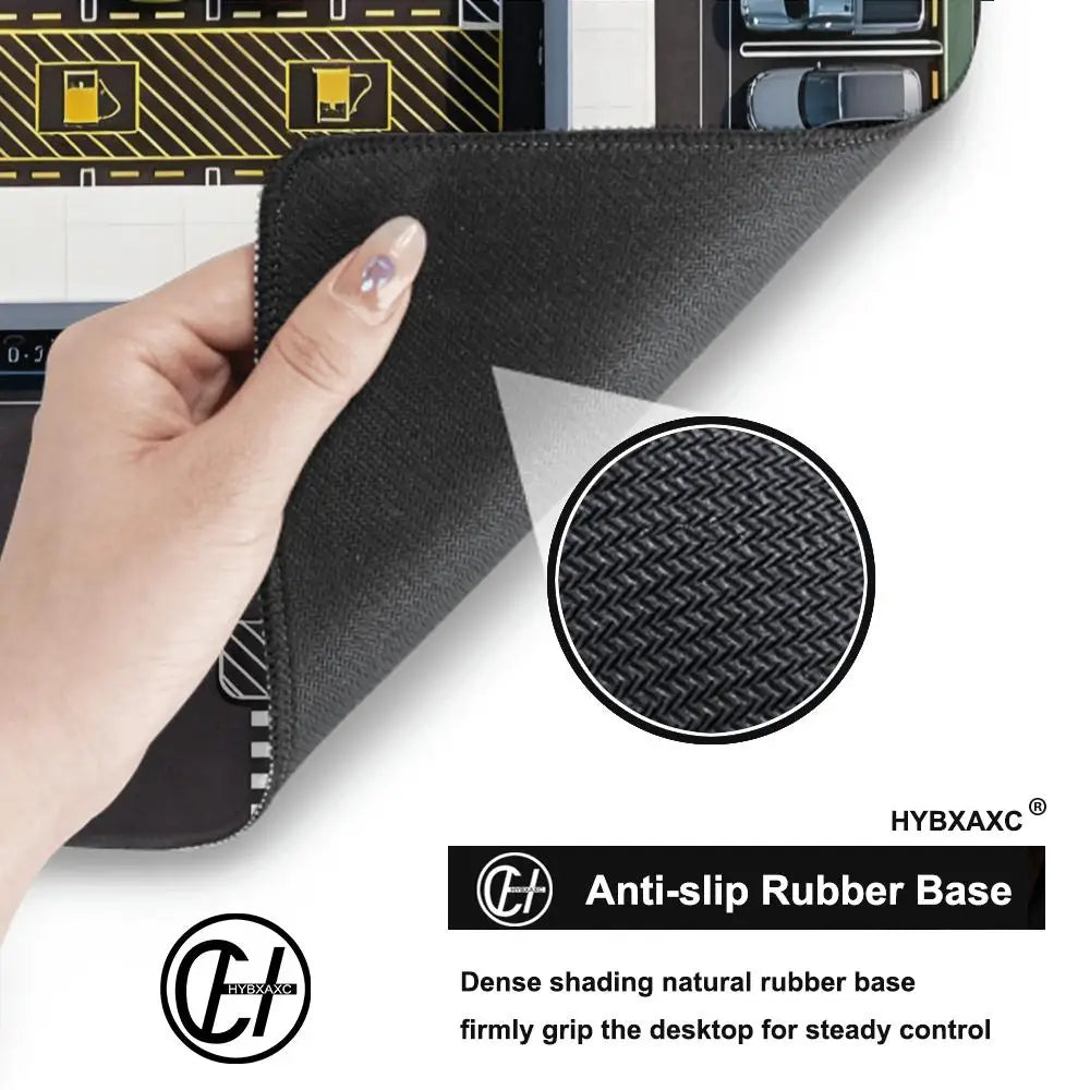HYBXAXC Parking Lot Design Large gaming mouse pad Advanced desk mats rubber base Durable washable HD print oblong keyboard mat