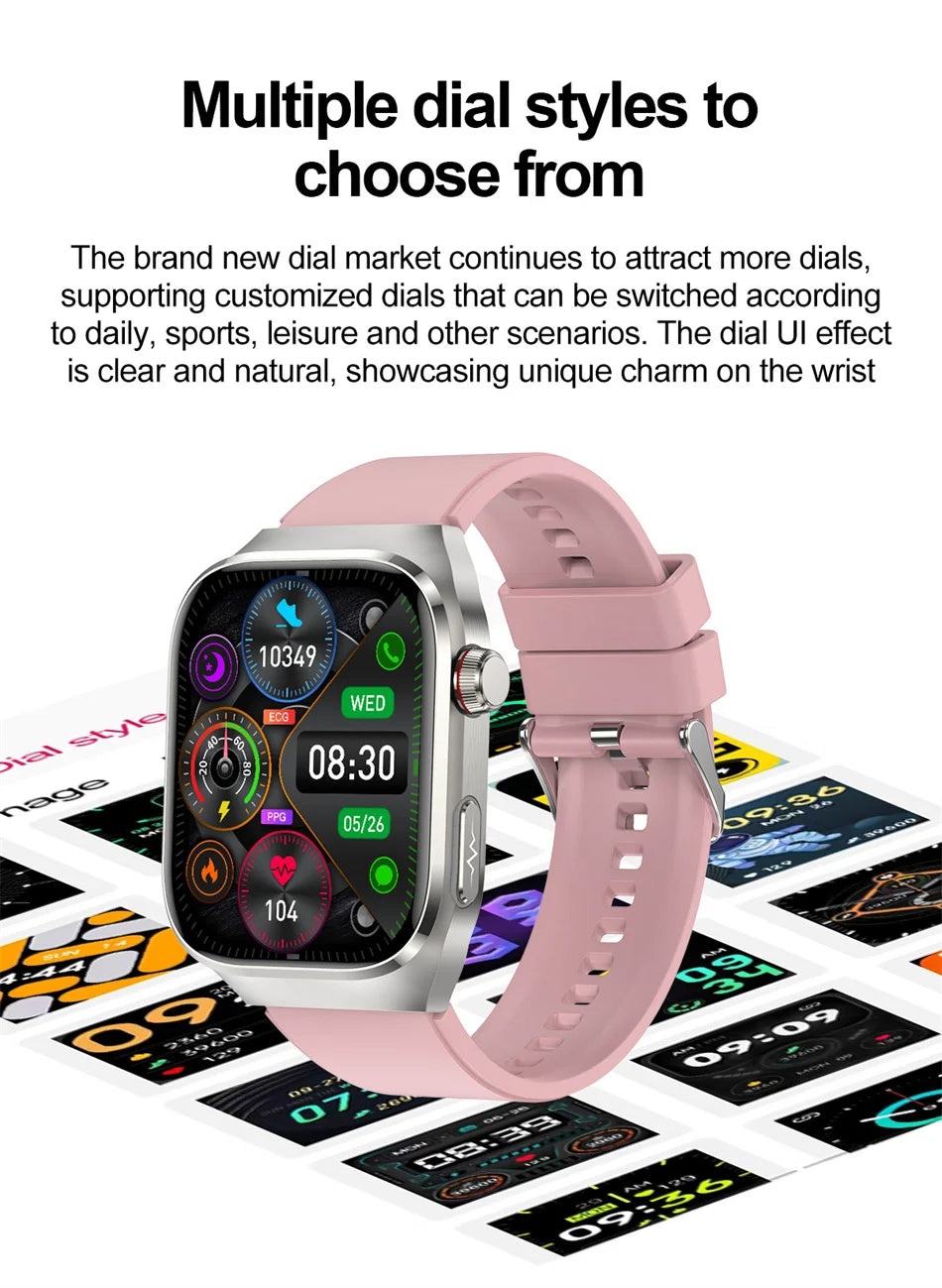 TK16 Smart Watch Men 2.04 Inch Amoled Bluetooth Call AI Voice ECG Health Monitoring SOS Sports Fitness Tracker Women Smartwatch