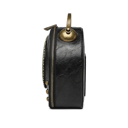 New Trendy PU Leather Retro Clock Handbags for Women 2025 Fashion Luxury Ladies Shoulder Crossbody Bag Square Evening Clutch Bag