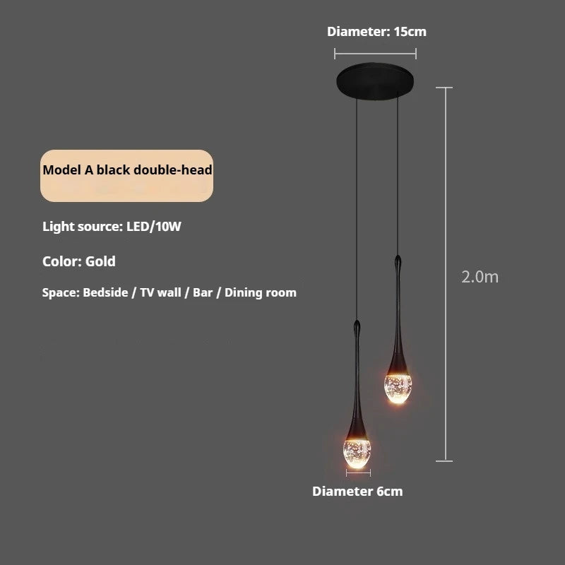 Crystal Luxury Chandelier Villa Staircase Living Room Hanging Lamp Bedroom Bedside LED Light Hotel Lobby Crystal Pendant Lights