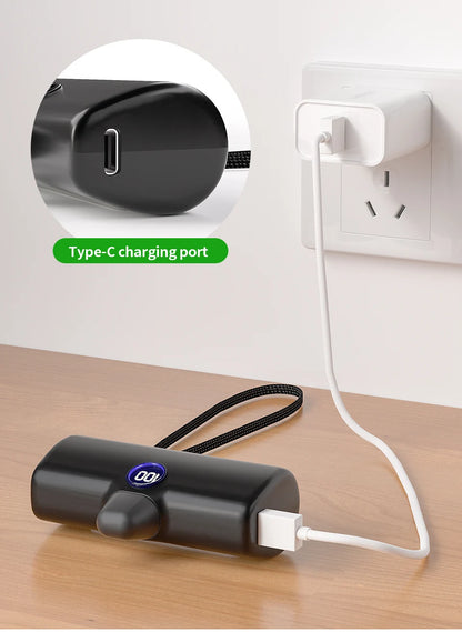 Fast Charging Power Bank Portable Charger External Battery Pack for iPhone Android LED Digital Display 5000mAh Mini Powerbank