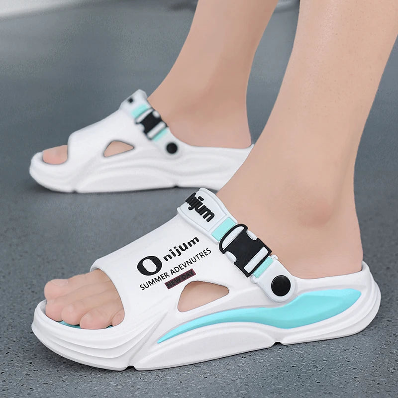 Summer Men's Massage Slippers Outdoor Sandals Beach Comfortable Indoor Slides Water Clogs Casual Shoes Men Women Home Slippers