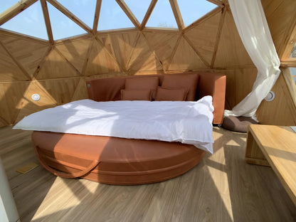 Custom Windproof Igloo Dome Camping Crystal Dome Tent Luxury Aluminum Glamping Geodesic Glass Dome House Tent With Bathroom