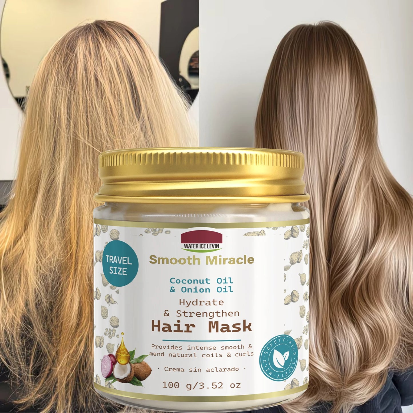 Coconut & Onion Oil Hair Mask - Hydrating & Strengthening Treatment for Smooth, Healthy Curls