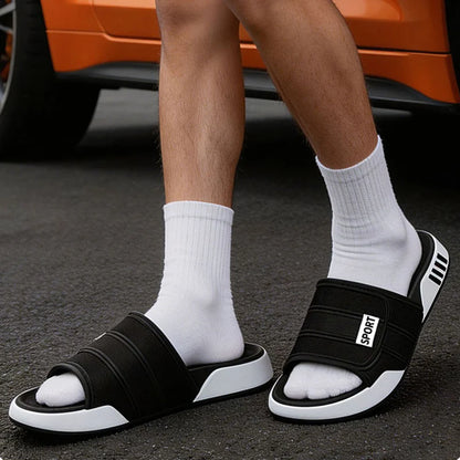 Big Size 40-47 Soft Bottom Sports Eva Slippers Men's Summer Fashion Indoor Outdoor Home Shallow Slippers Man Streetwear Sandals