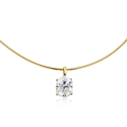 Smyoue 3/4/5CT Oval Cut Moissanite Pendant Necklace for Women Men Lab Diamond Classic Solitaire Chain Real 925 Sterling Silver