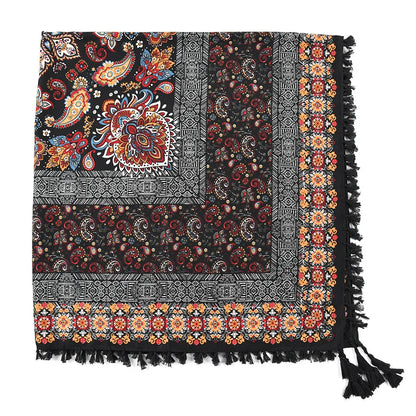 Scarf Winter Women Ladies Bohemian Print Shawl Russian Ethnic Wraps Tassel Scarves Bufanda Mujer Foulard Femme Square