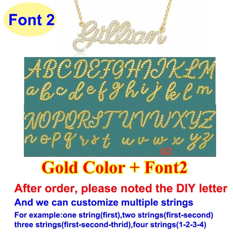 DIY A-Z Letter Name Full Moissanite Diamond Necklace for Women 925 Sterling Silver Plated 18k Gold Women's Moissanite Chain Gift