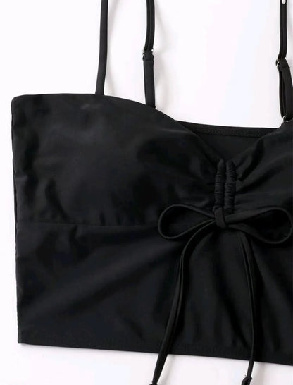 Drawstring Front Shorts Bikinis 2026 High Waist Swimsuit Women Swimwear Female Bathers Bathing Swimming Swim Suit Beachwear