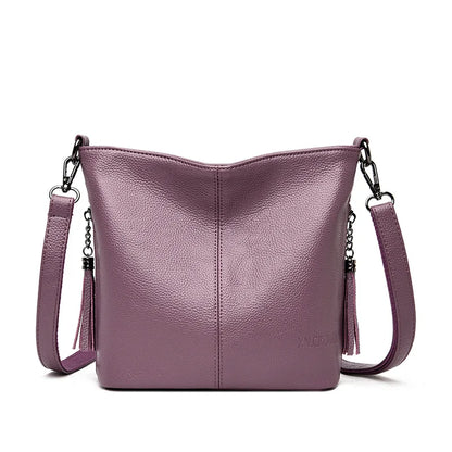 Vintage Women Genuine Leather Handbags Designer Bucket Ladies Shoulder Bags Fashion Luxury Brand Female Messenger Bag Briefcase
