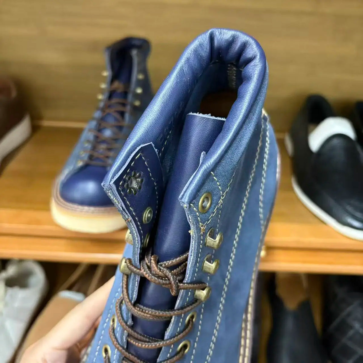 Retro Short-Face Winter Boots for Men And Women Durable Top-Grain Leather Ami Lined Warm And Stylish Fashion Thicken Wide Boot