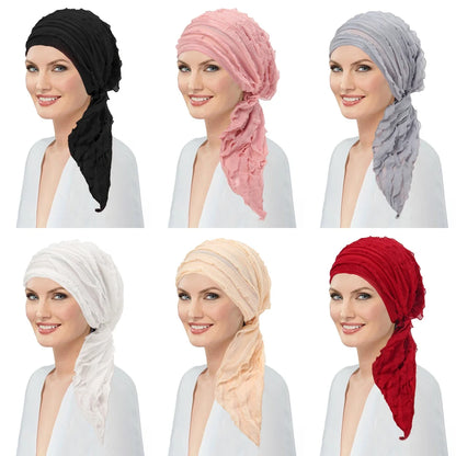 2026 New Women Muslim Inner Hijab Hat Ruffle Caps Headscarf Turban Head Wrap Bonnet Chemo Cap Headwear Turbante Mujer