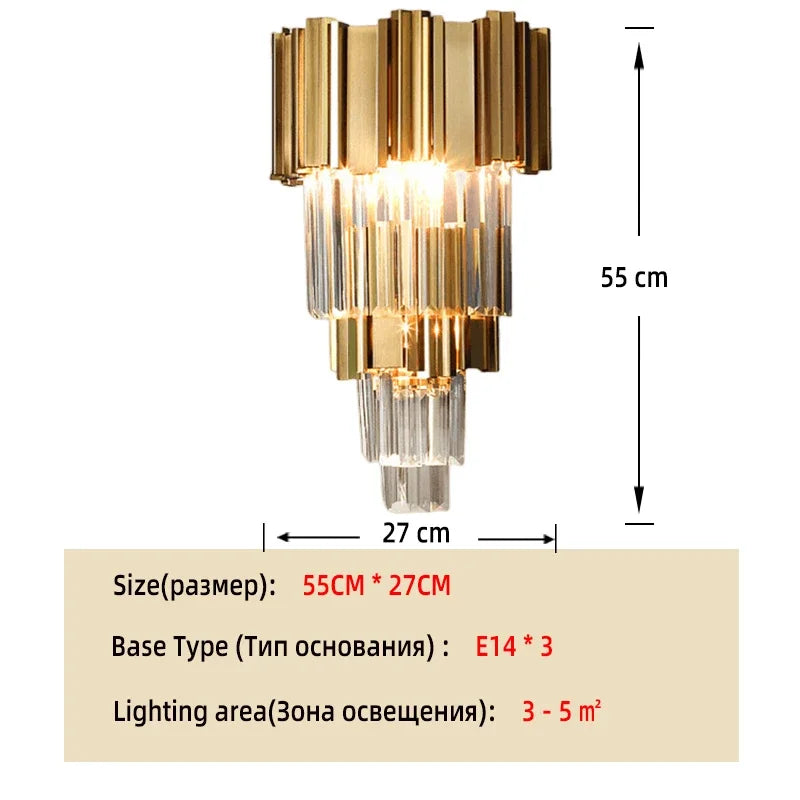 Gold K9 Crystal Tricolor Chandelier Luxury Modern LED Ceiling Light for Living Room Dining Room Bedroom Ceiling Lights