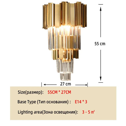 Gold K9 Crystal Tricolor Chandelier Luxury Modern LED Ceiling Light for Living Room Dining Room Bedroom Ceiling Lights